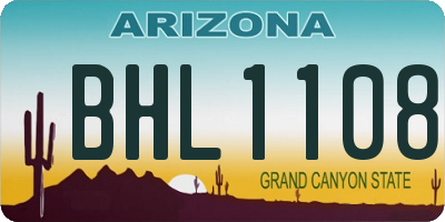 AZ license plate BHL1108