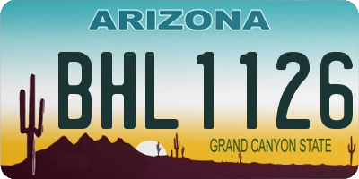 AZ license plate BHL1126