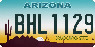 AZ license plate BHL1129