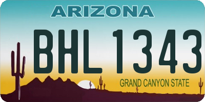 AZ license plate BHL1343
