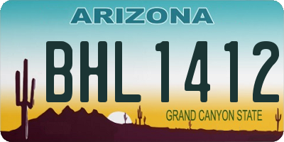 AZ license plate BHL1412