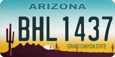AZ license plate BHL1437