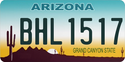 AZ license plate BHL1517