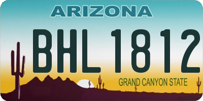 AZ license plate BHL1812