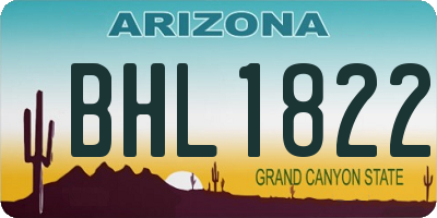 AZ license plate BHL1822