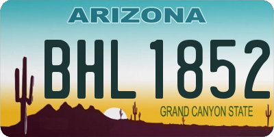 AZ license plate BHL1852