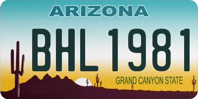 AZ license plate BHL1981