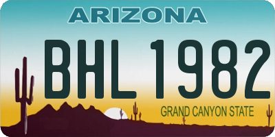 AZ license plate BHL1982