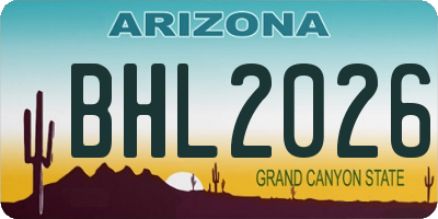 AZ license plate BHL2026