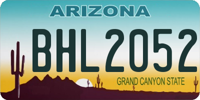 AZ license plate BHL2052