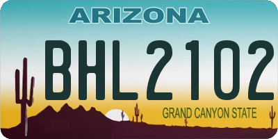 AZ license plate BHL2102