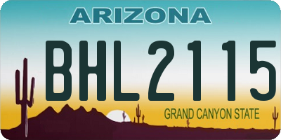 AZ license plate BHL2115