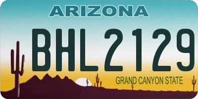 AZ license plate BHL2129