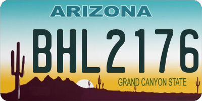 AZ license plate BHL2176