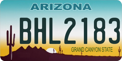 AZ license plate BHL2183