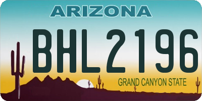 AZ license plate BHL2196