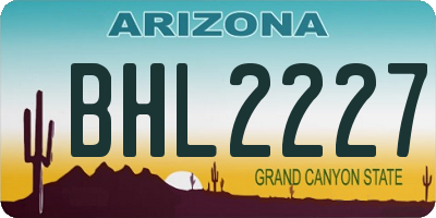 AZ license plate BHL2227