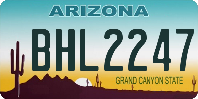 AZ license plate BHL2247