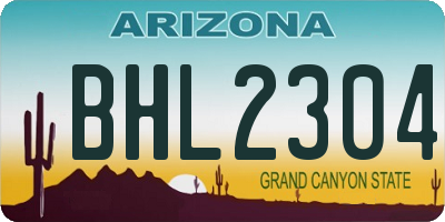 AZ license plate BHL2304