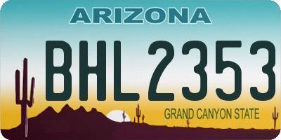 AZ license plate BHL2353