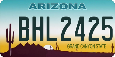 AZ license plate BHL2425
