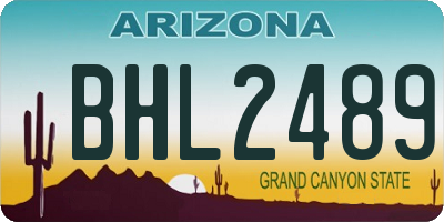 AZ license plate BHL2489