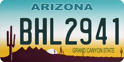 AZ license plate BHL2941