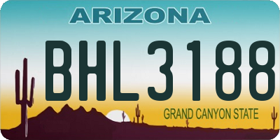AZ license plate BHL3188