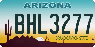 AZ license plate BHL3277