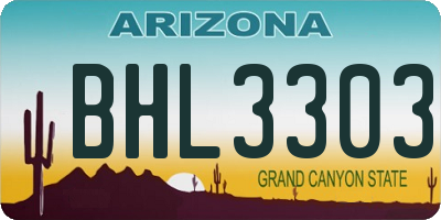 AZ license plate BHL3303