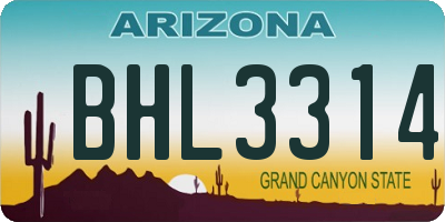 AZ license plate BHL3314