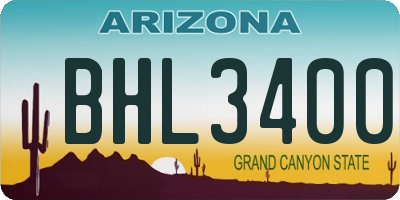 AZ license plate BHL3400