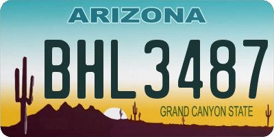 AZ license plate BHL3487