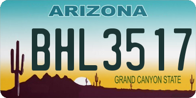 AZ license plate BHL3517