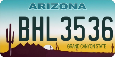 AZ license plate BHL3536