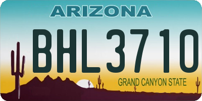 AZ license plate BHL3710