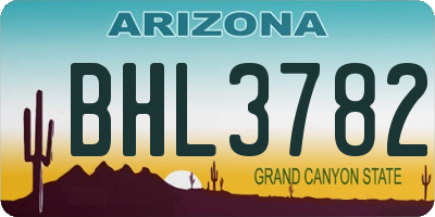 AZ license plate BHL3782