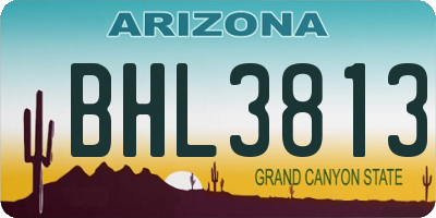 AZ license plate BHL3813
