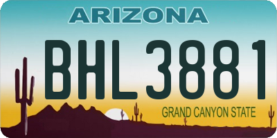 AZ license plate BHL3881
