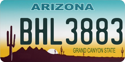 AZ license plate BHL3883