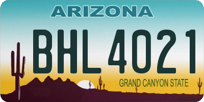 AZ license plate BHL4021