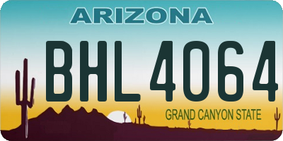 AZ license plate BHL4064