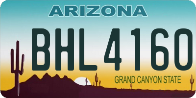 AZ license plate BHL4160