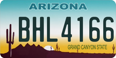 AZ license plate BHL4166