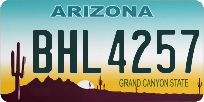 AZ license plate BHL4257