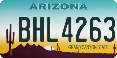 AZ license plate BHL4263