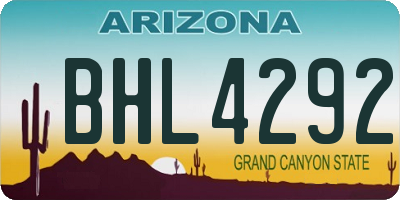 AZ license plate BHL4292