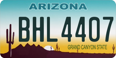 AZ license plate BHL4407