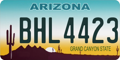AZ license plate BHL4423