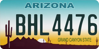AZ license plate BHL4476